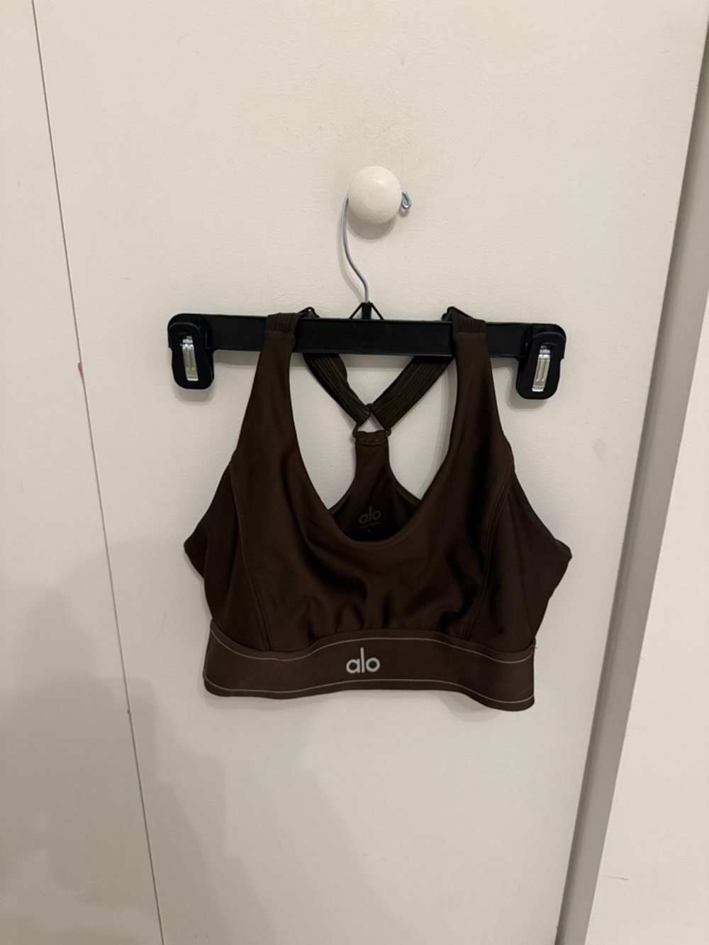 ALO Yoga Dark Brown Strappy Sports Bra (matching leggings available)